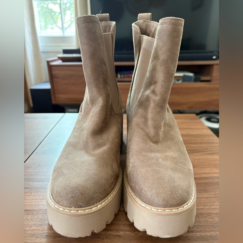 DV by Dolce Vita Tan Ankle Boots with Suede Finish